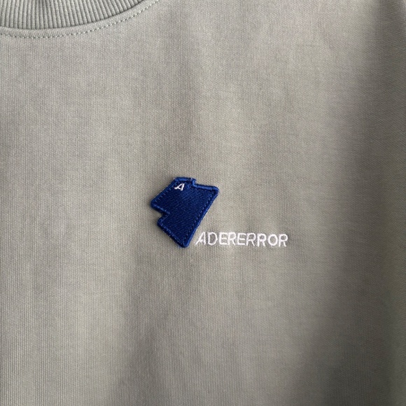 Ader Error Fall 2022 Seafoam Green Patch Jersey Terry Sweatshirt - Picture 6 of 11